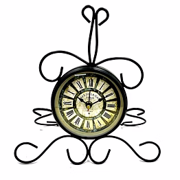 qarzun metal triangle style designer desk clock vintage look clock 22 cm