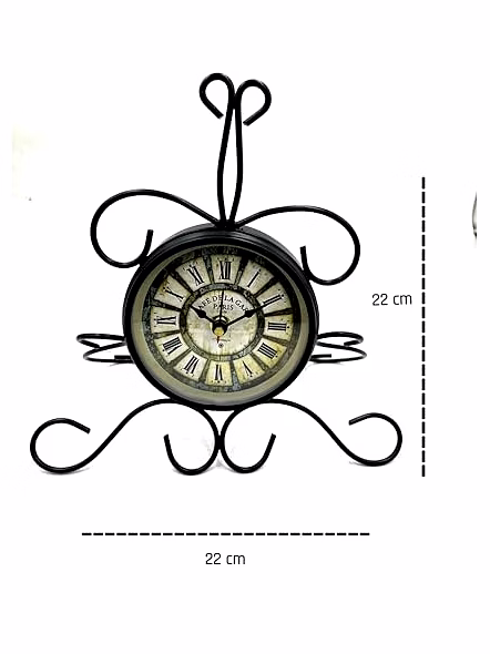 Metal Triangle Style Designer Desk Clock Vintage Look Clock 22 cm-2