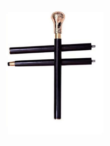 Brass Knob Style Handle Walking Cane Wooden Walking Stick Handmade with Long Shoe Horn Best Gift for Grandfather-1