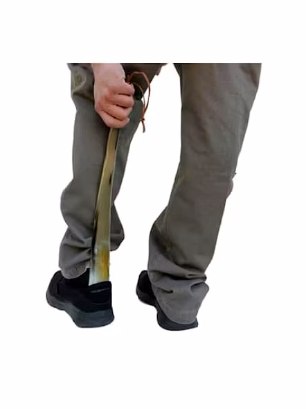 Brass Knob Style Handle Walking Cane Wooden Walking Stick Handmade with Long Shoe Horn Best Gift for Grandfather-2