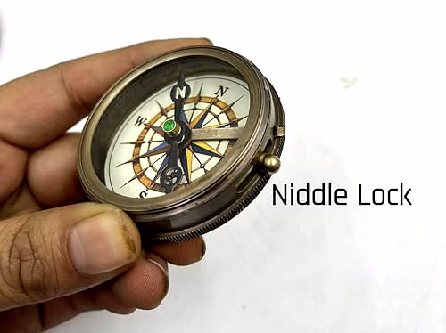 Personalized Pocket Round Compass Brass Nautical with Leather Cover Birthday Gift for Your lovedones image 3