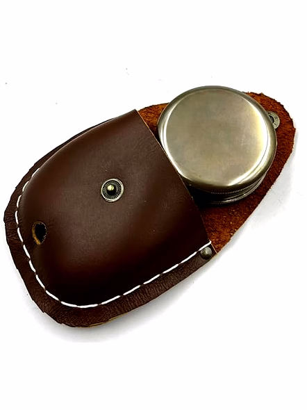 Personalized Pocket Round Compass Brass Nautical with Leather Cover Birthday Gift for Your lovedones-4