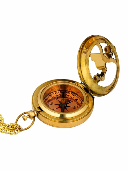 Personalized Pocket Compass Sundial Brass Nautical Birthday Gift for Your lovedones-1