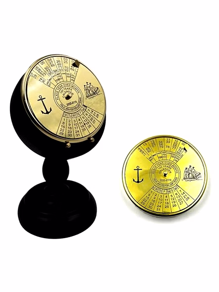 Brass Calendar Collectible 100Yrs Paper Weight with wooden Display stand Table Decor With Display stand Gift-Qarzun1179