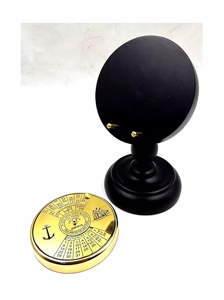 Brass Calendar Collectible 100Yrs Paper Weight with wooden Display stand Table Decor With Display stand Gift-2