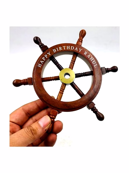 Personalized Mini Wood Ship Wheel for Kids and Decoration Birthday Gift for Your lovedones-Qarzun1182