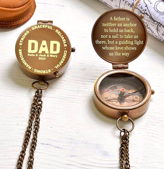for Couple, Personalized Brass Engrave Compass, Gift for Couple Anniversary, Perfect Wedding Gift image 4