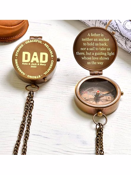 for Couple, Personalized Brass Engrave Compass, Gift for Couple Anniversary, Perfect Wedding Gift-3