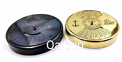 Set of 2 finish Antique style Brass Calendar 100 Yrs Paper Weight Gift image 5