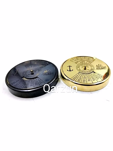 Set of 2 finish Antique style Brass Calendar 100 Yrs Paper Weight Gift-4