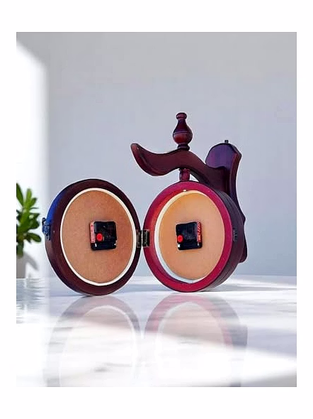 Wooden Station Double Side Wall Clock, Home Decor, Office Decor Wall Clock,Analog,34W x 36H Centimeters