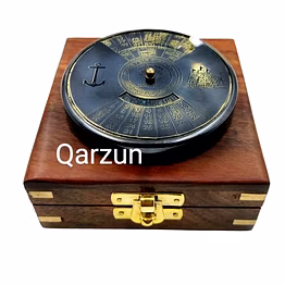 qarzun antique style brass calendar 100 yrs paper weight with wood box gift