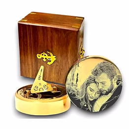 qarzun personalized photo on sundial compass with wood box brass nautical birthday gift for your lovedones