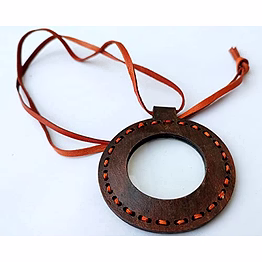 qarzun vintage leather necklace style magnifying glass with leather rope vintage texture antique finish magnifying glass