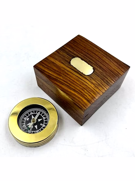 Personalised Brass Travellers Compass with Wooden Box - Travel - Keepsake - Father's Day- Birthday Gift for Him -Compass-4