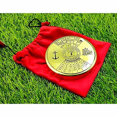 qarzun brass calendar 100 yrs paper weight with velvet carry case gift