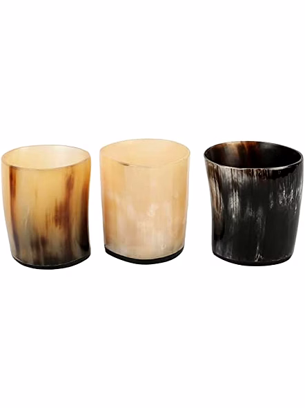 Set of 3 Horn Shot Glass Vodka Glass Tequila Glass Whiskey Glass