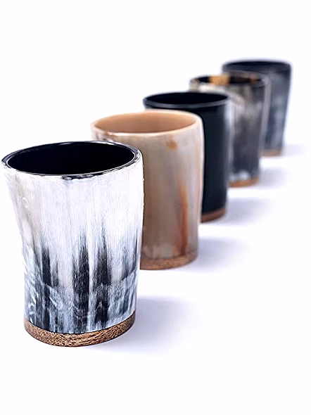 Set of 3 Horn Shot Glass Vodka Glass Tequila Glass Whiskey Glass
