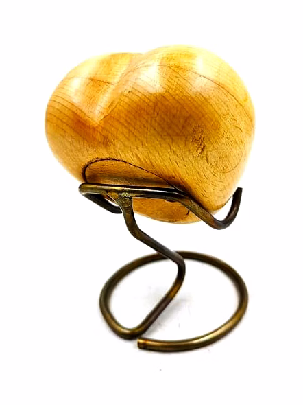 Best Engraved Wooden Heart Keepsake Jay Shree Ram Handcrafted Unique Heart Shaped with Brass Display Stand | Engraved Personalized Gifts Tabletop-2