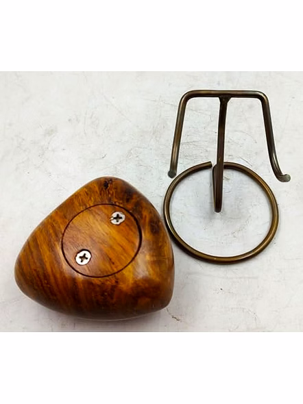 Wooden Heart Keepsake Handcrafted Angel Unique Heart Shaped with Brass Display Stand Tabletop