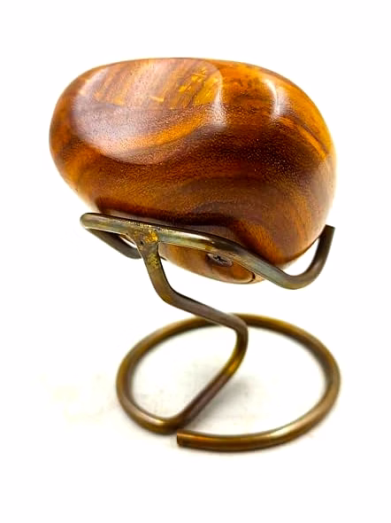 Wooden Heart Keepsake Handcrafted Angel Unique Heart Shaped with Brass Display Stand Tabletop-2