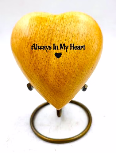 Best Personalized Engraved Wooden Heart Keepsake Handcrafted Unique Heart Shaped with Brass Display Stand | Engraved Personalized Gifts Tabletop image 4
