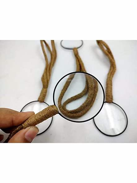 Set of 4 Vintage Style Mini Magnifying Glass Jute Rope Handle Vintage Antique Finish Magnifying Glass-4