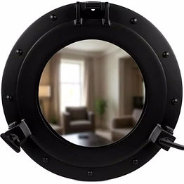 qarzun aluminum pirate's ship's porthole mirror black exclusive wall decor accent 12 inch