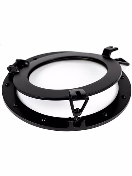 Aluminum Pirate's Ship's Porthole Mirror Black Exclusive Wall Decor Accent 12 Inch-1