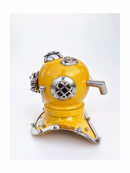 Yellow U.S Navy Mark V Diving Helmet 6" Nautical Deep Divers Helmet-1