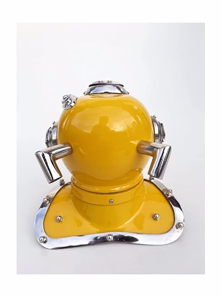 Yellow U.S Navy Mark V Diving Helmet 6" Nautical Deep Divers Helmet-2