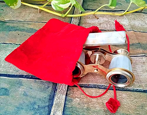 Ascent Gifts Brass Opera Binocular Telescope with Handle Velvet case Collectible Gift image 3