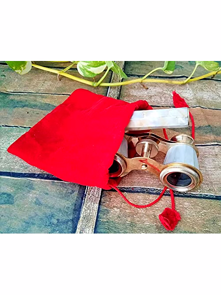 Ascent Gifts Brass Opera Binocular Telescope with Handle Velvet case Collectible Gift-2