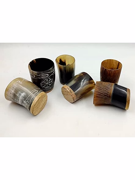 Set of 6 Horn Shot Glass Vodka Glass Tequila Glass Whiskey Glass Viking Wine Shots Different Design Set