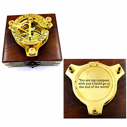 qarzun personalized sundial compass brass nautical with wood box birthday gift for your lovedones