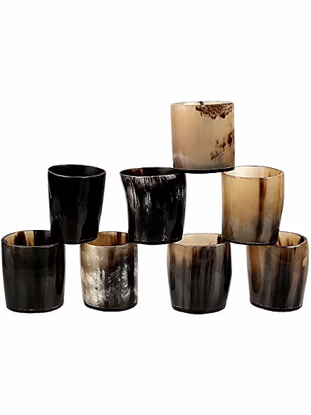 Set of 8 Horn Shot Glass Vodka Glass Tequila Glass Whiskey Glass Viking Glass Wine Shots-1