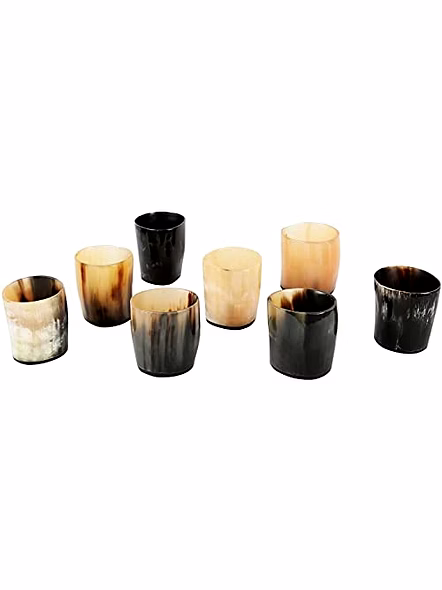 Set of 8 Horn Shot Glass Vodka Glass Tequila Glass Whiskey Glass Viking Glass Wine Shots-3