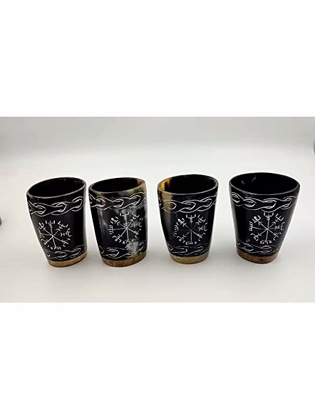 Set of 6 Horn Shot Glass Vodka Glass Tequila Glass Whiskey Glass Viking Glass Wine Shots-4