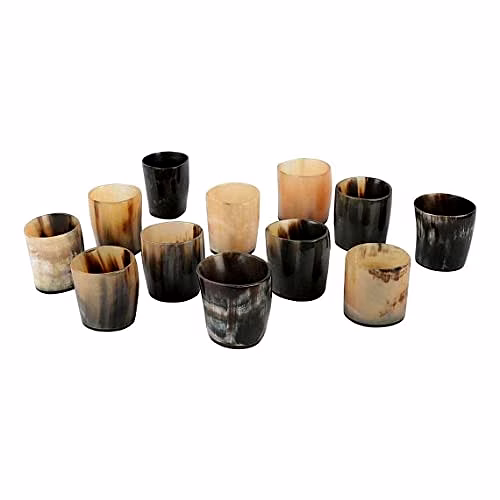 qarzun set of 12 horn shot glass vodka glass tequila glass whiskey glass viking glass wine shots
