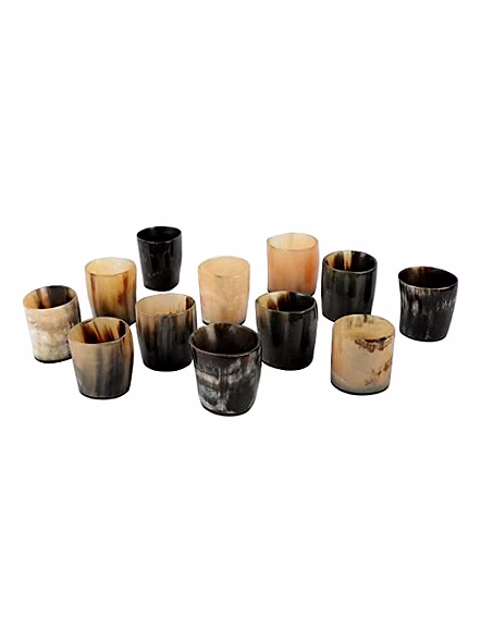 Set of 12 Horn Shot Glass Vodka Glass Tequila Glass Whiskey Glass Viking Glass Wine Shots-3