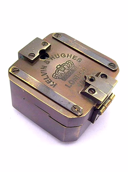 Ascent Gifts Antique Finish Brass Brunton Compass Square with Wooden Box Collectible Gift-4