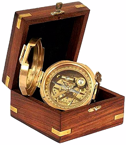 Ascent Gifts Brass Brunton Compass with Wooden Box Collectible Gift image 4