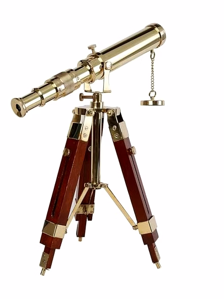 Personalized Engraved Brass Telescope 12" Polished with Wooden Tripod Stand Collectible Home Decor-2