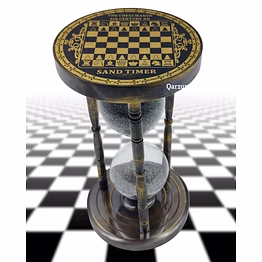 qarzun antique heavy brass sand timer nautical maritime 7" chess maker old clock hourglass