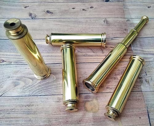 Ascent Gifts Set of 5 Brass Pencil Shape Telescope Shiny Finish Vintage Style Nautical Gift image 3