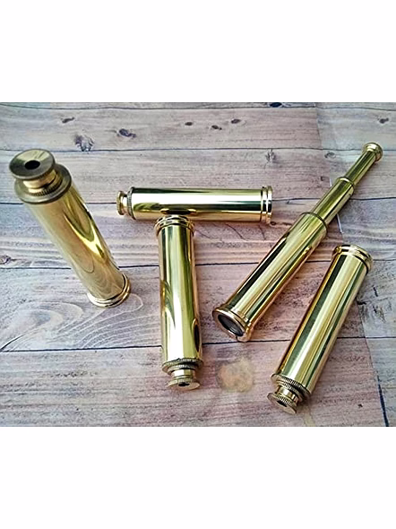 Ascent Gifts Set of 5 Brass Pencil Shape Telescope Shiny Finish Vintage Style Nautical Gift-2