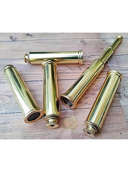 Ascent Gifts Set of 5 Brass Pencil Shape Telescope Shiny Finish Vintage Style Nautical Gift-3
