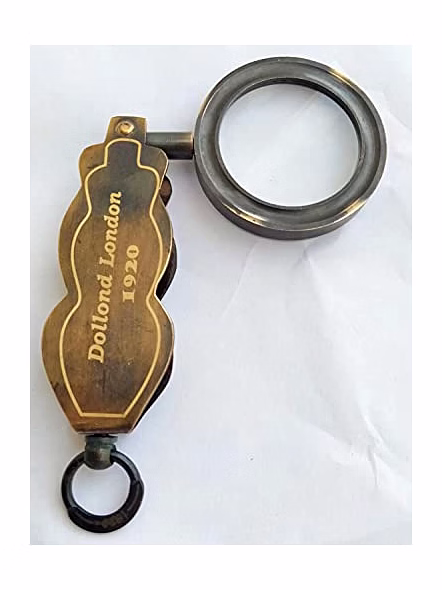 Ascent Gifts Qarzun Set of Brass Flip Out Compass and Magnifier Vintage Maritime Gift Item-2