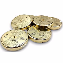qarzun lot of 6 brass 100 yrs calendar paperweight nautical tabletop decorative gift