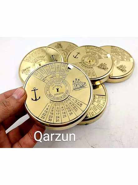 Lot of 6 Brass 100 yrs calendar paperweight nautical tabletop decorative gift-2
